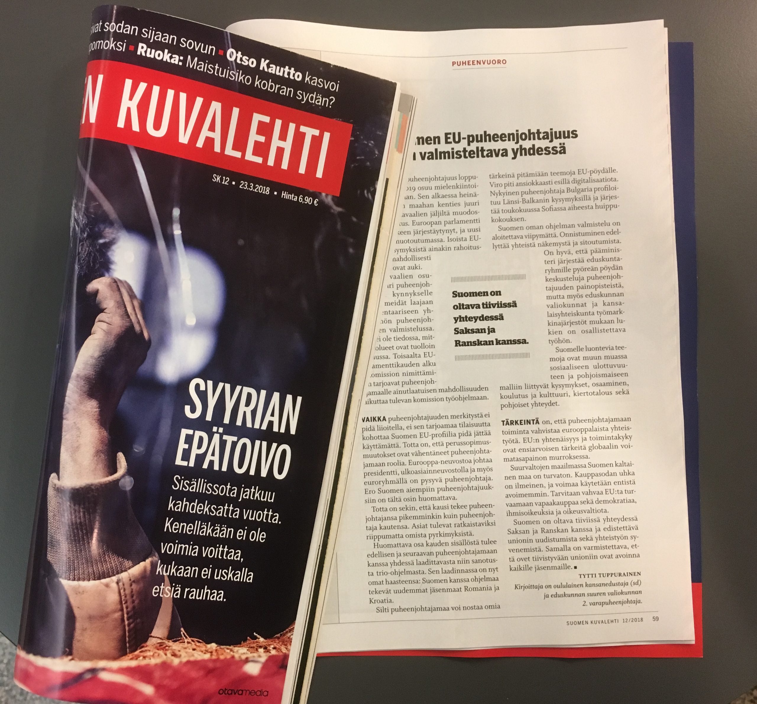 Suomen EU-puheenjohtajuus valmisteltava yhdessä