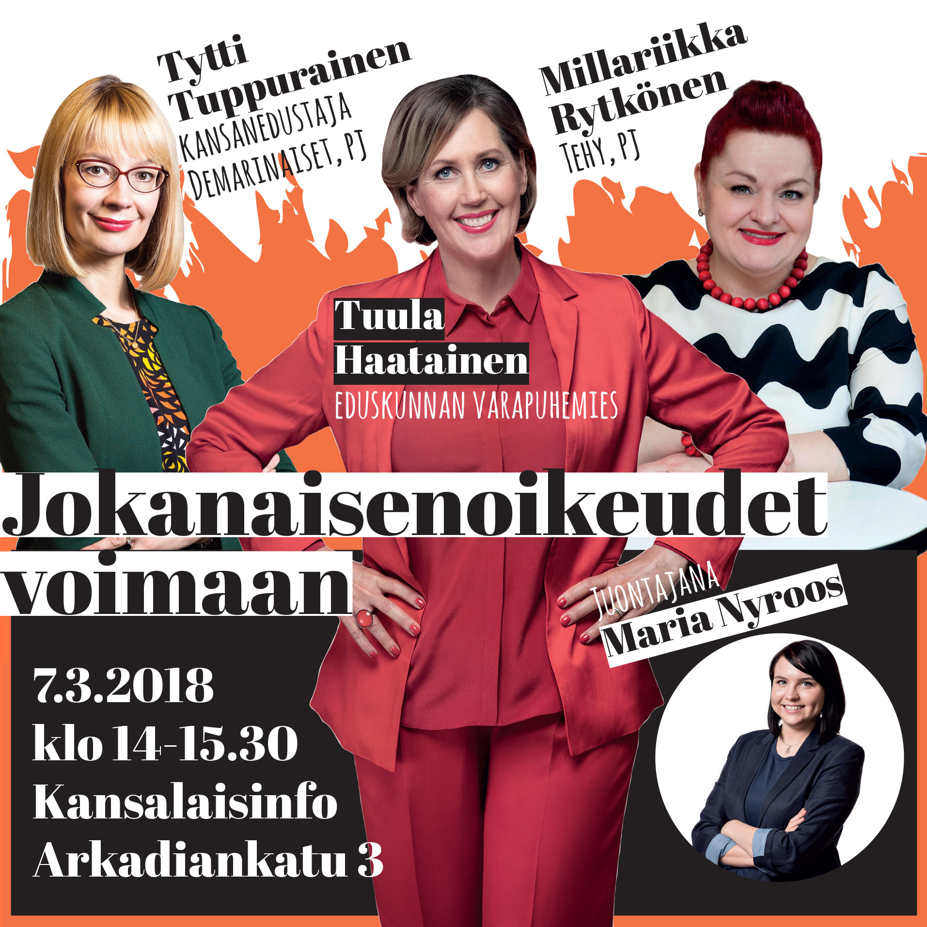 Naistenpäivän etkot Kansalaisinfossa ke 7.3. klo 14-15.30