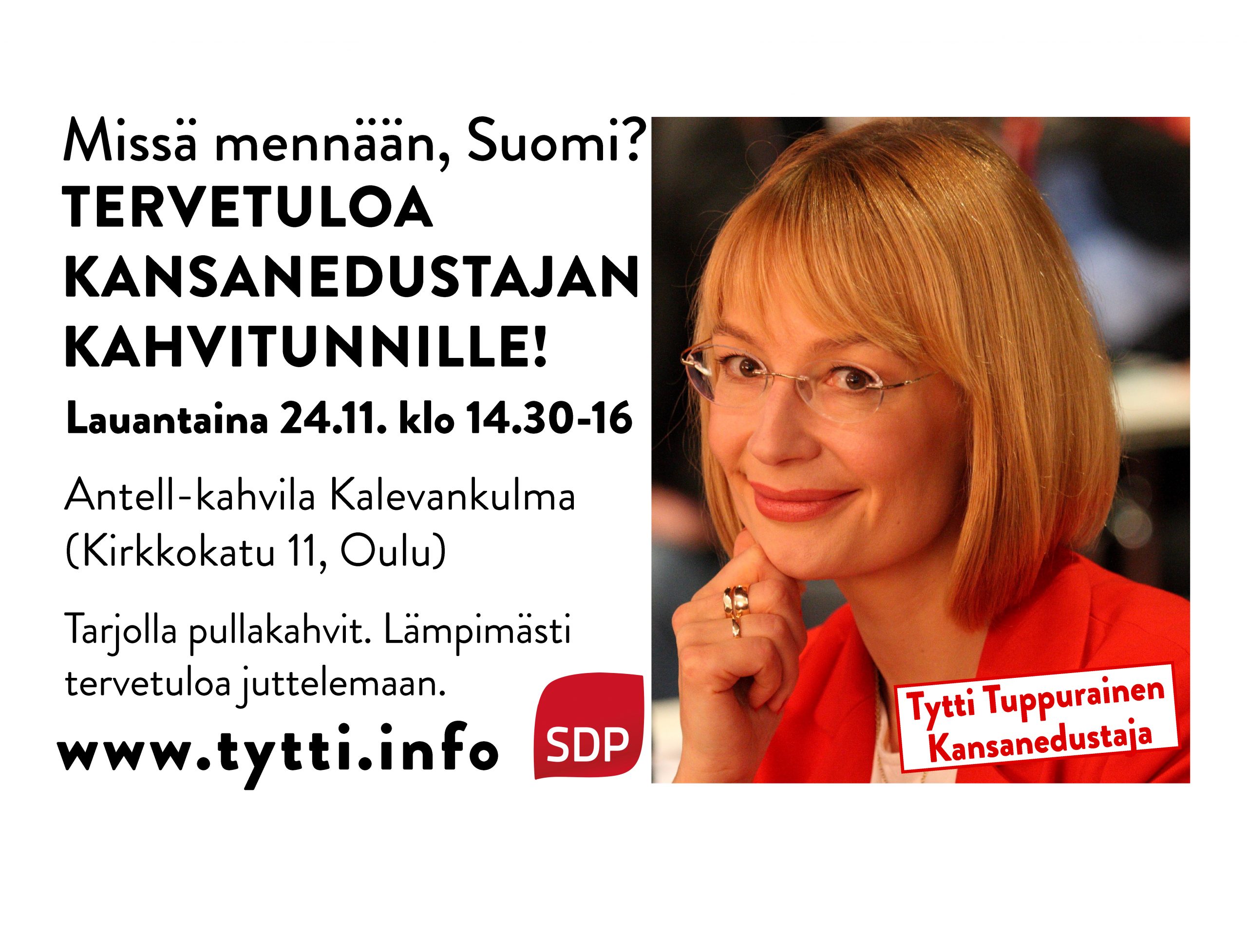 Kansanedustaja Tytti Tuppuraisen uutiskirje 22.11.2018