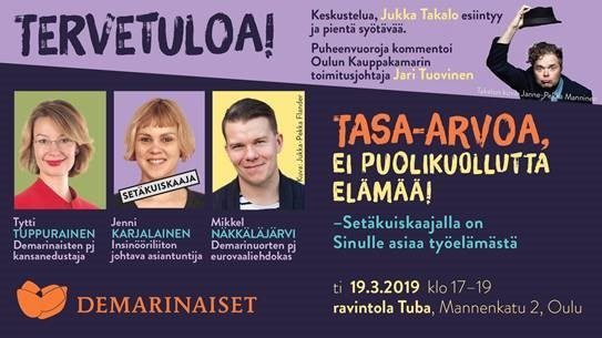 Kansanedustaja Tytti Tuppuraisen uutiskirje – Tavataan Demarinaisten tilaisuuksissa Kajaanissa ja Oulussa