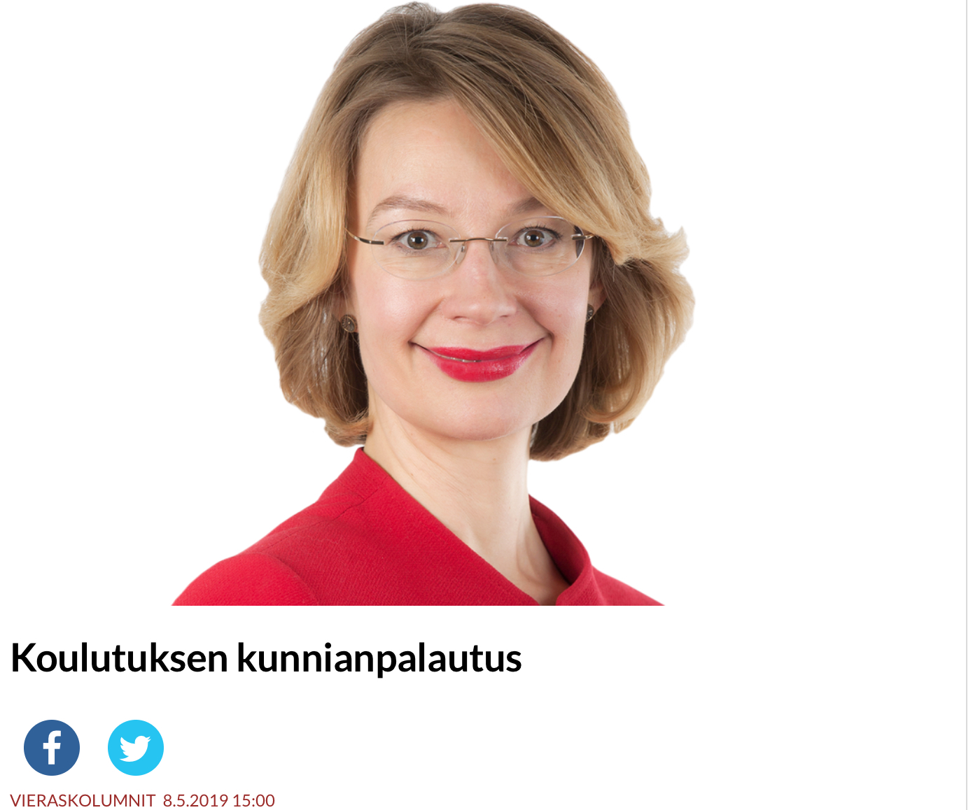 Koulutuksen kunnianpalautus