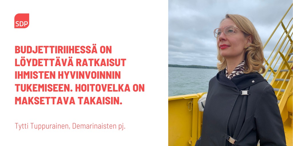 Demarinaiset: Hoitovelka on maksettava takaisin – budjettiriihessä on löydettävä ratkaisuja sosiaali- ja terveydenhuollon tukemiseen